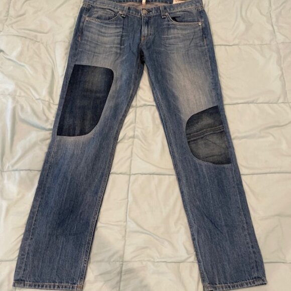 LAST PRICE Rag & Bone Dre Low Rise Slim Boyfriend Distressed Size 30 Blue Denim - Picture 2 of 16
